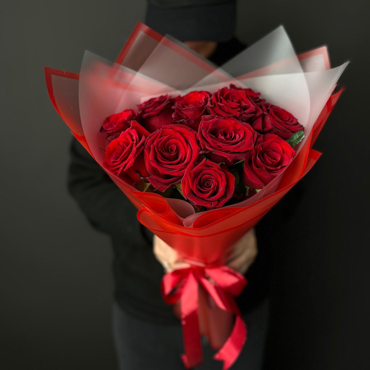 Розы красные 40 см (Эквадор)