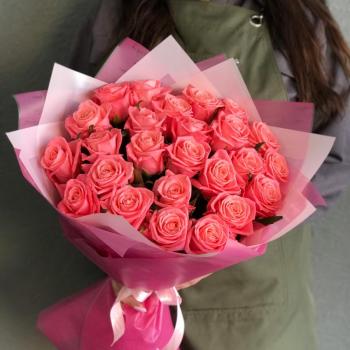 Розовые розы 50 см 25 шт. (Россия) Артикул  75295chb