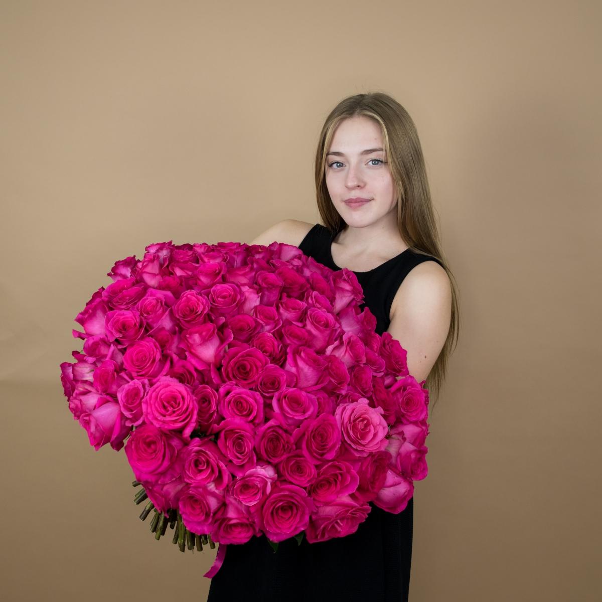 Букет из розовых роз 75 шт. (40 см) (артикул букета  19943che)