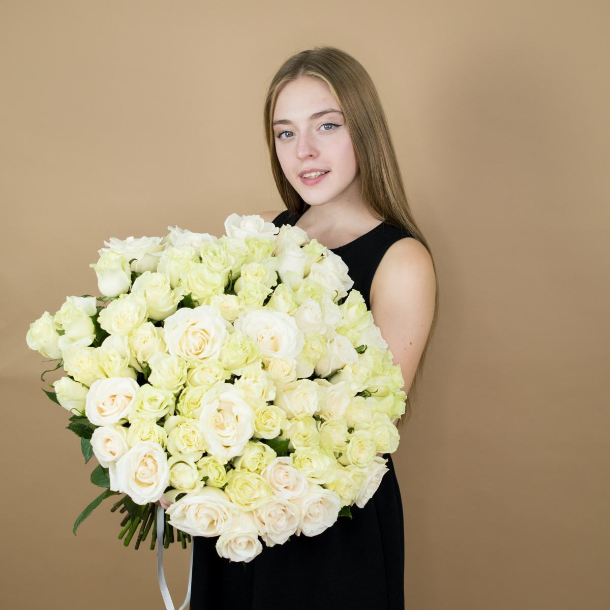 Букет из белых роз 101 шт 40 см (Эквадор) артикул: 20535